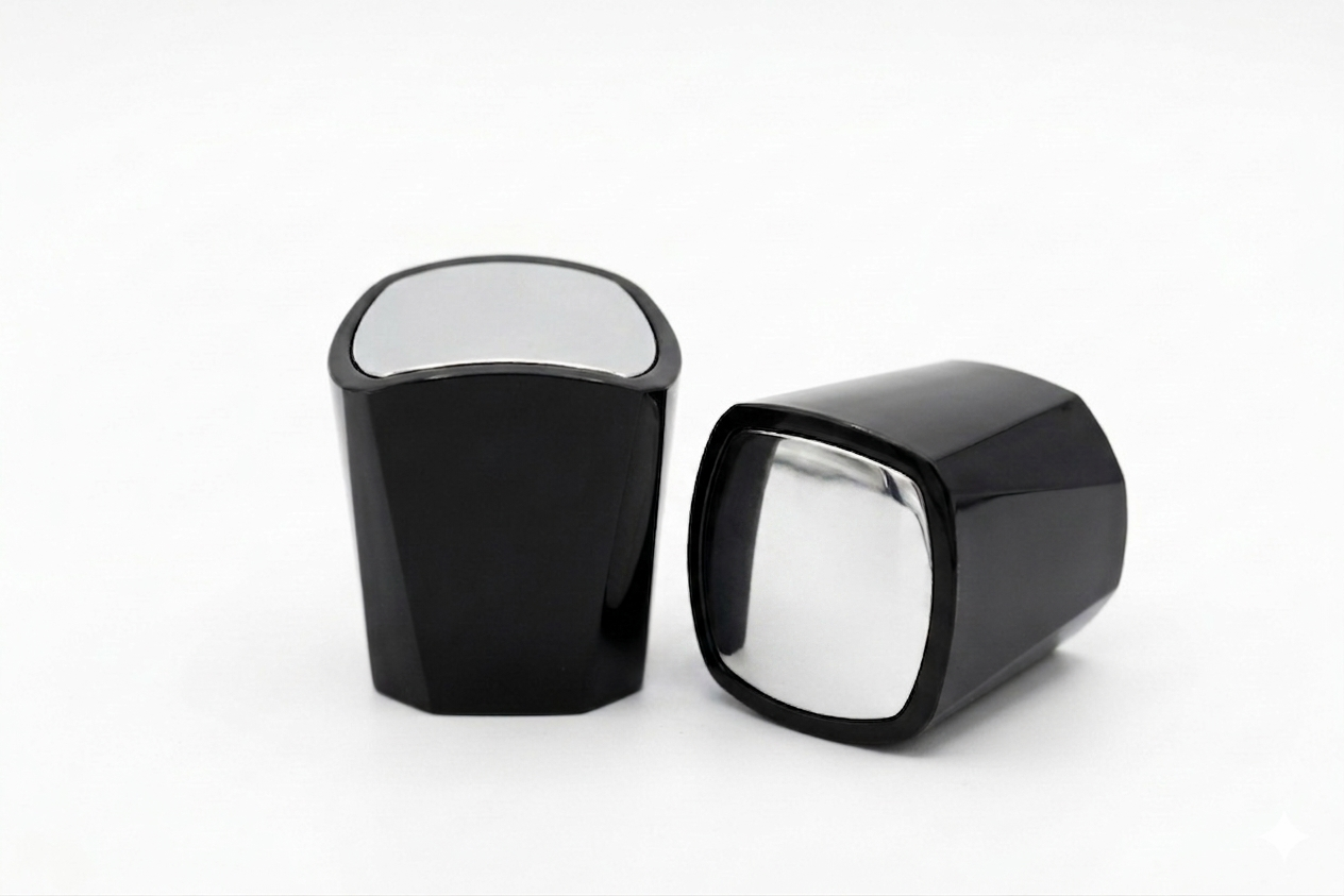 Premium Black and Silver Plastic Replacement Cap-Compatible with AVT  (100ml/50ml)