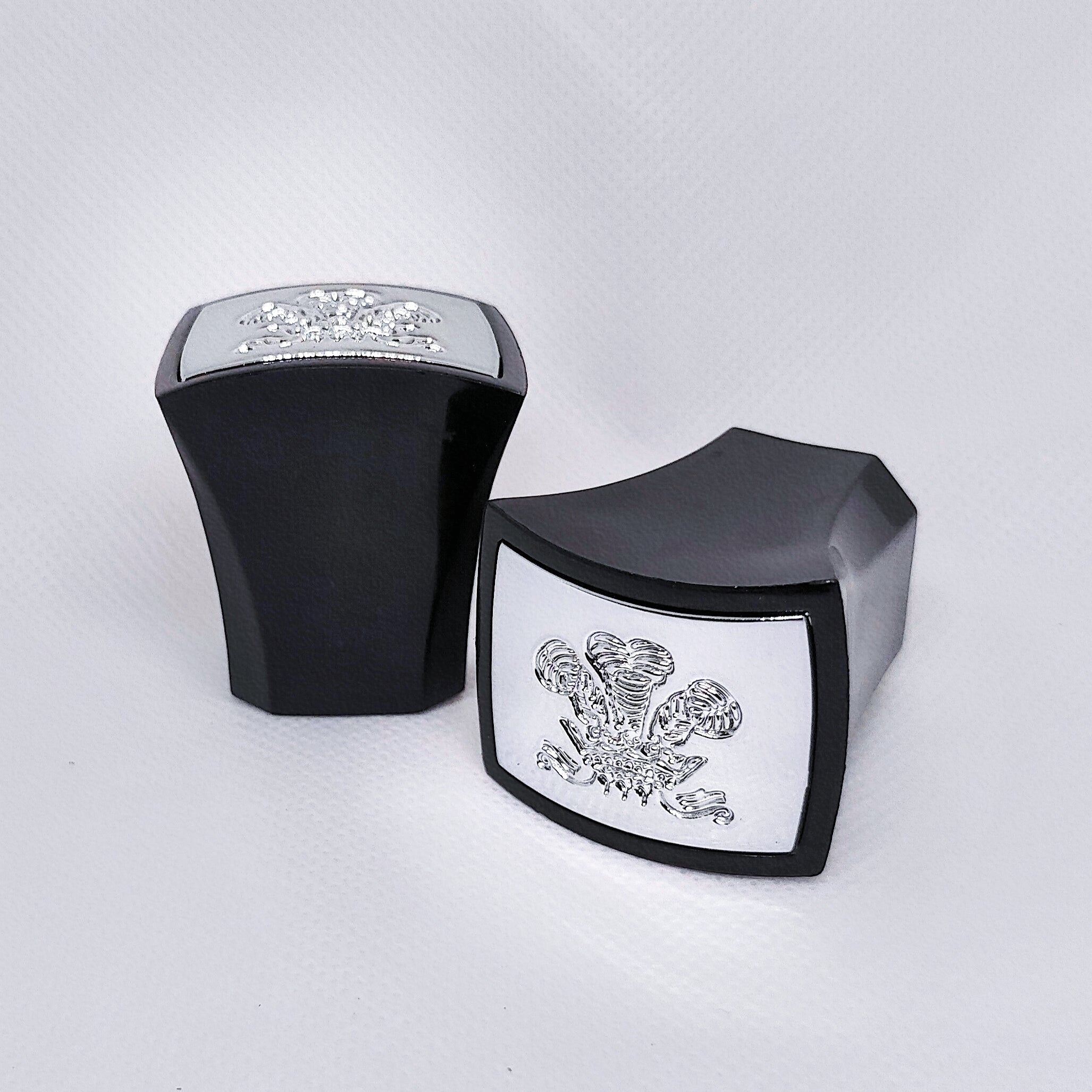 Premium Classic Style Black & Silver Plastic Replacement Cap Fits AVT (120ml / 100ml - 3rd Gen)